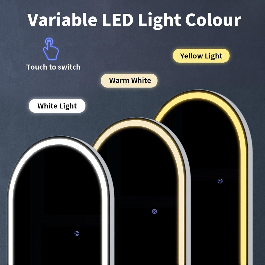 65"x26" LED Arched Mirror Full Length with Dimmable Lights