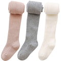 Baby Girls Tights Cable Knit Leggings Stockings Cotton 3 Pack Pantyhose Infants Toddlers