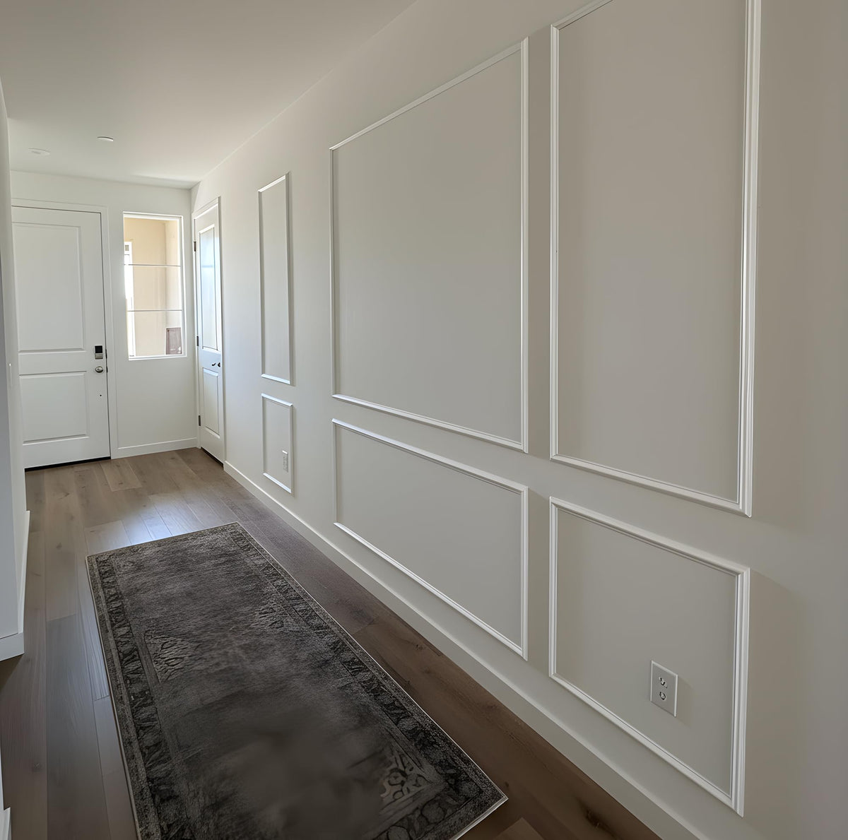 Pre-Cut Peel and Stick Wall Molding Kit Wainscoting Trim- Self Adhesive Premade Accent Panel Chair Rail for Interior