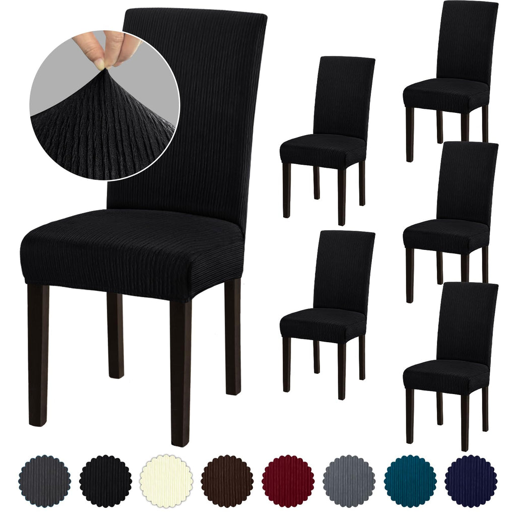 Stretch Dining Room Chair Covers Set of 6, Removable Washable Chair Covers for Dining Chairs, Dining Room, Hotel