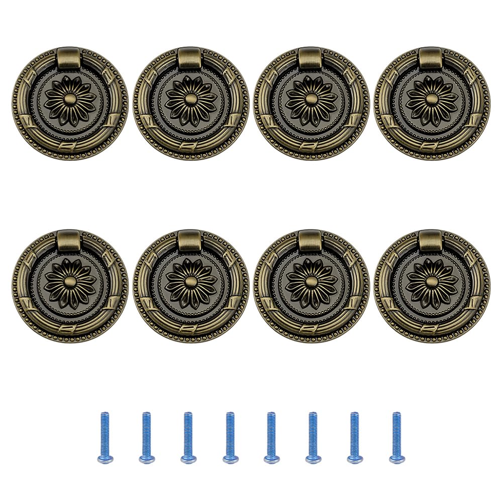 8PCS Vintage Ring Drawer Pulls for Dresser Drawers(2.2")