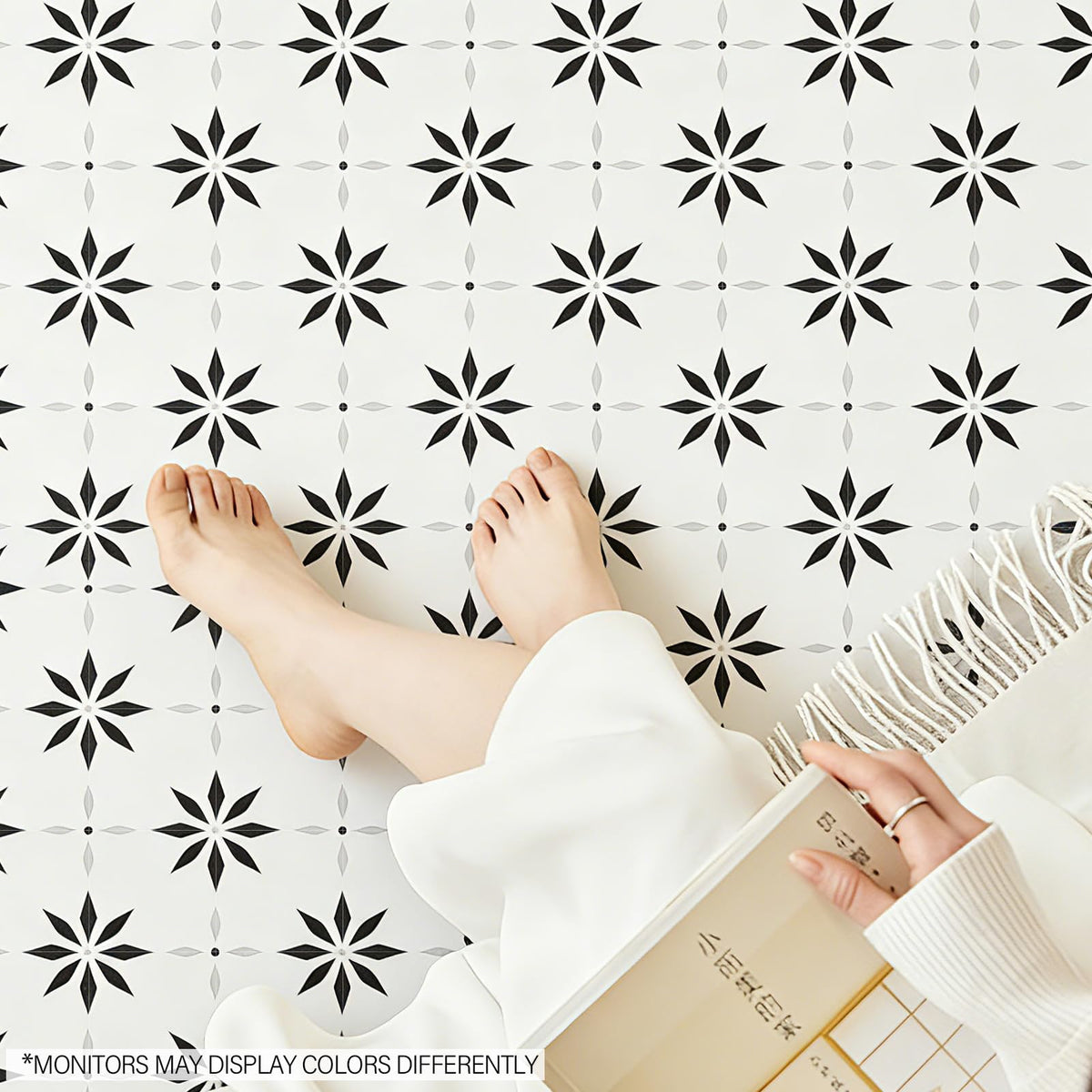Peel and Stick Floor Tile, 7.9"x7.9" Vinyl Flooring Kitchen, Waterproof Non-Slip Durable Self-Adhesive Easy DIY