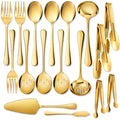 17Pc Gold Serving Utensils, Stainless Steel Heavy Duty Serving Set