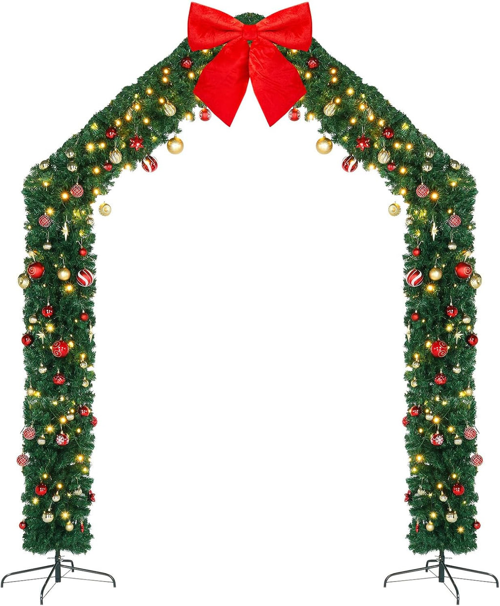 8FT Christmas Archway, Lighted Outdoor Holiday Arch Decoration