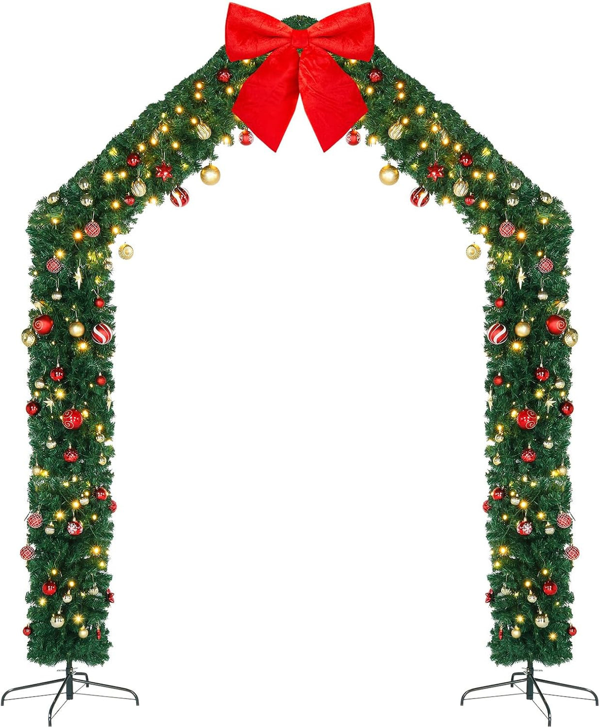 8FT Christmas Archway, Lighted Outdoor Holiday Arch Decoration