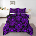 Jacquard Damask Comforter Set Luxury Royal Purple Jacquard Queen