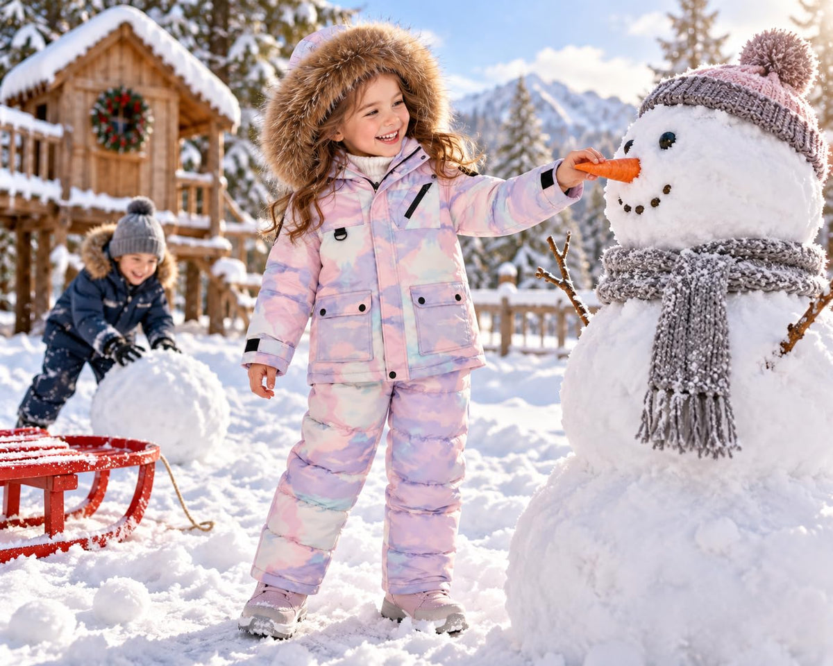 Toddler Snow Suit Girls, Toddler Winter Coat, Baby Infant Boys Snowsuit Snow Jacket & Pant for kids, Colorful
