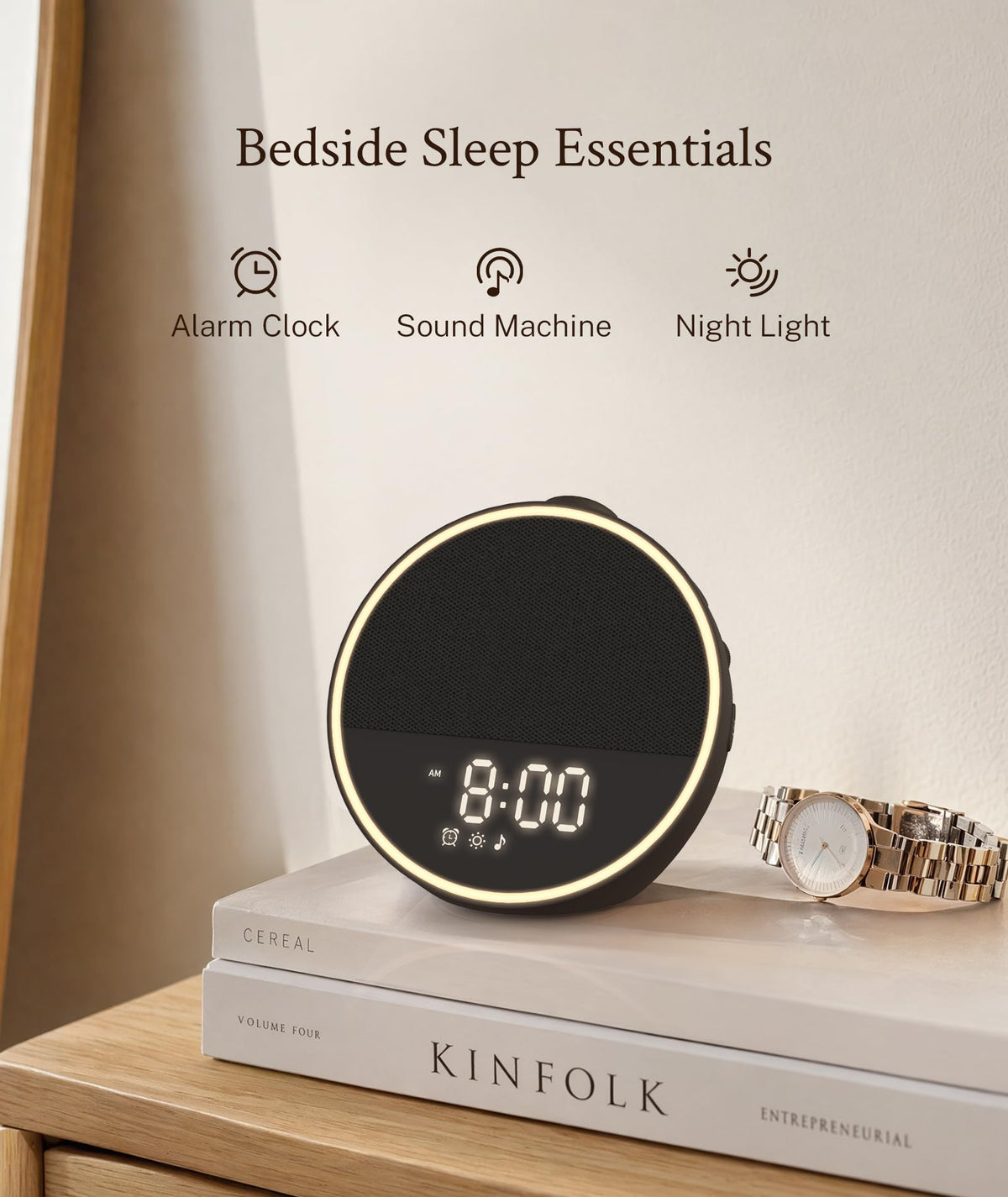 Sound Machine for Sleep, Alarm Clock, Night Light, Sleep Routine