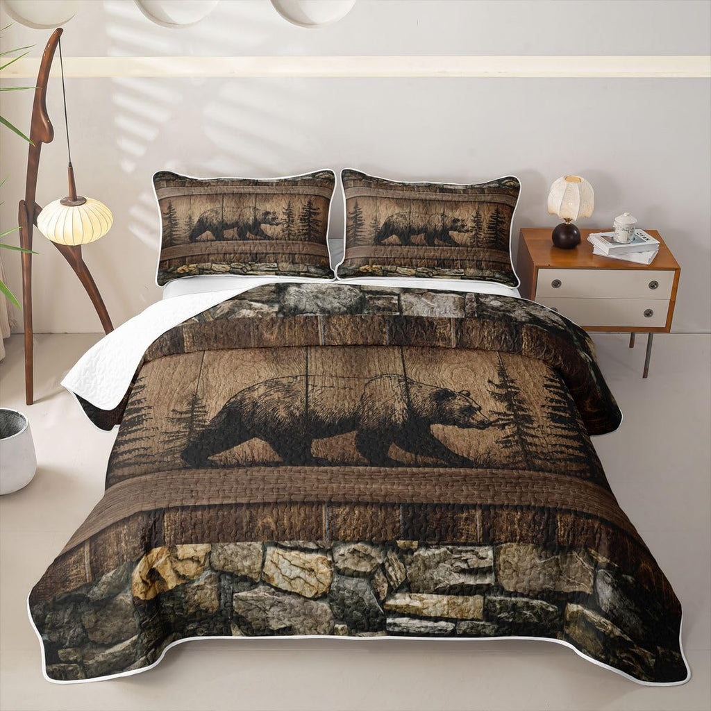 Rustic Cabin Bear Lightweight Quilt