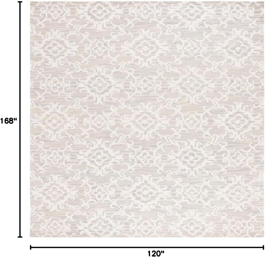 Blossom Collection Area Rug, Grey & Ivory, Contemporary Design, Ideal for High Traffic Areas in Living