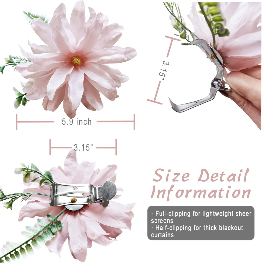 Curtain Tie Backs for Curtains Set of 2, Natural Decor Clips for Sheer Drapes Holdbacks, Tie Backs for Window