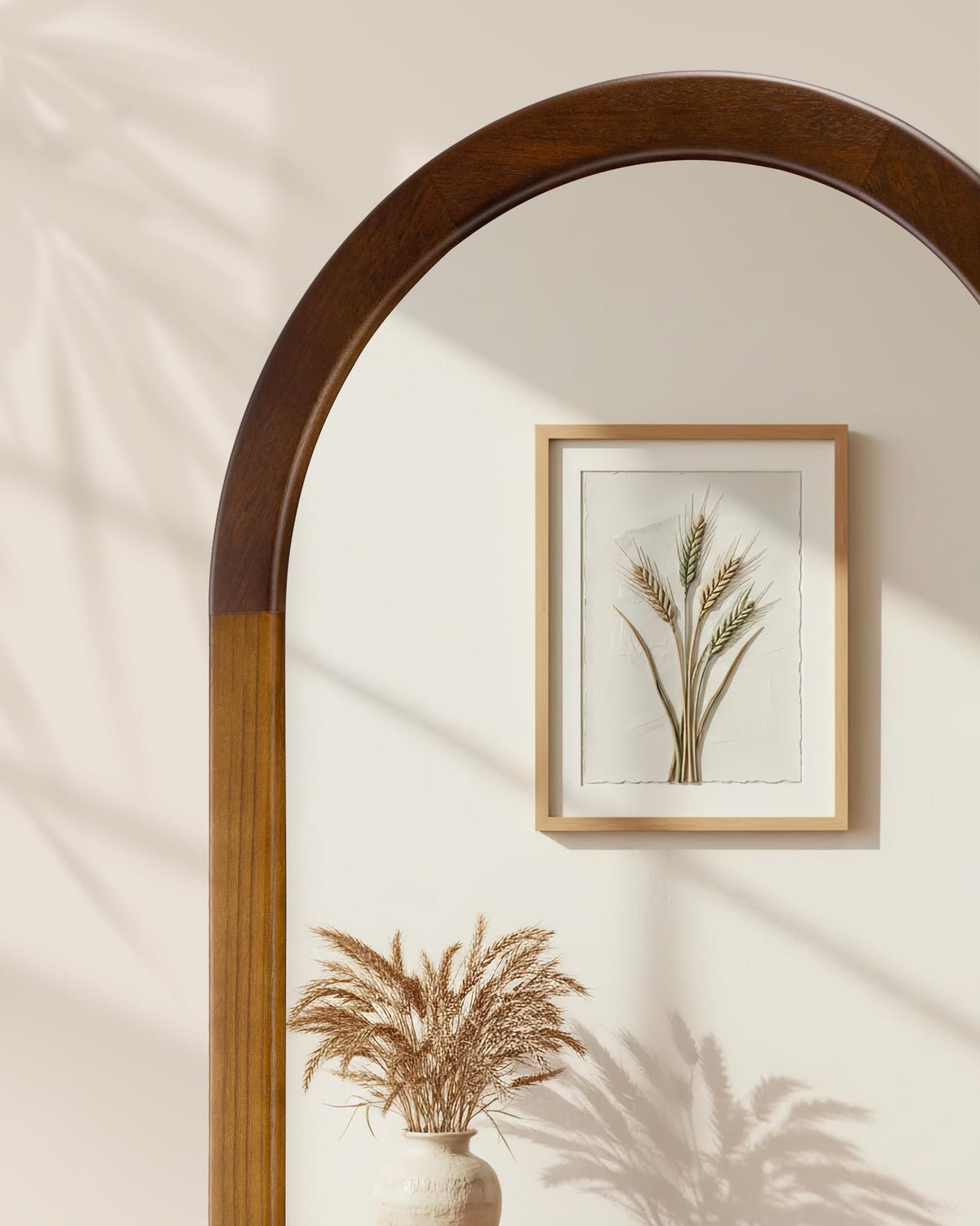 Arched Mirror 24 x 47 Inch,Wood Rustic Bathroom Wall Mirror with Wood Frame