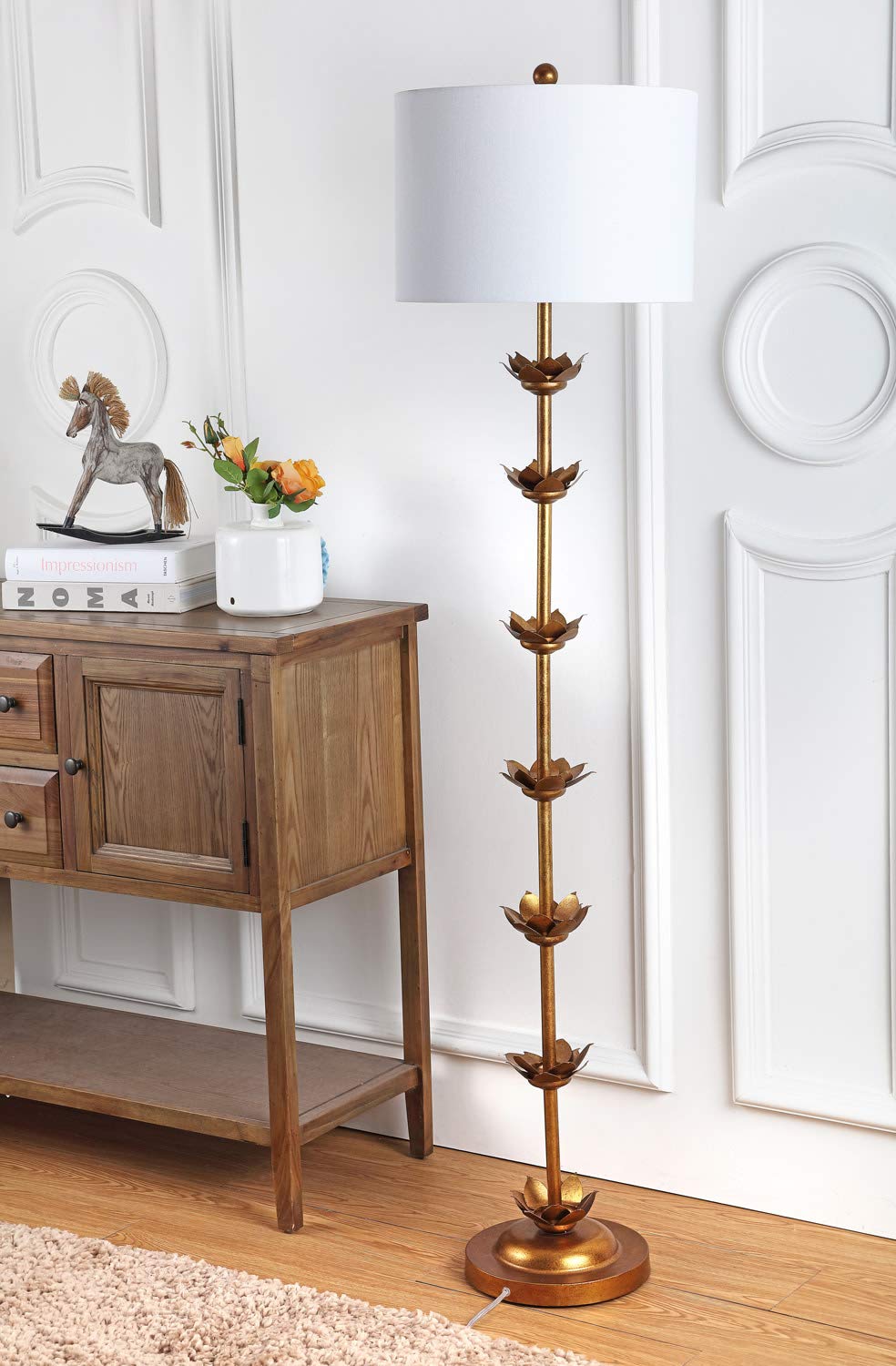 Landen Floor Lamp, 63.5" Antique Gold