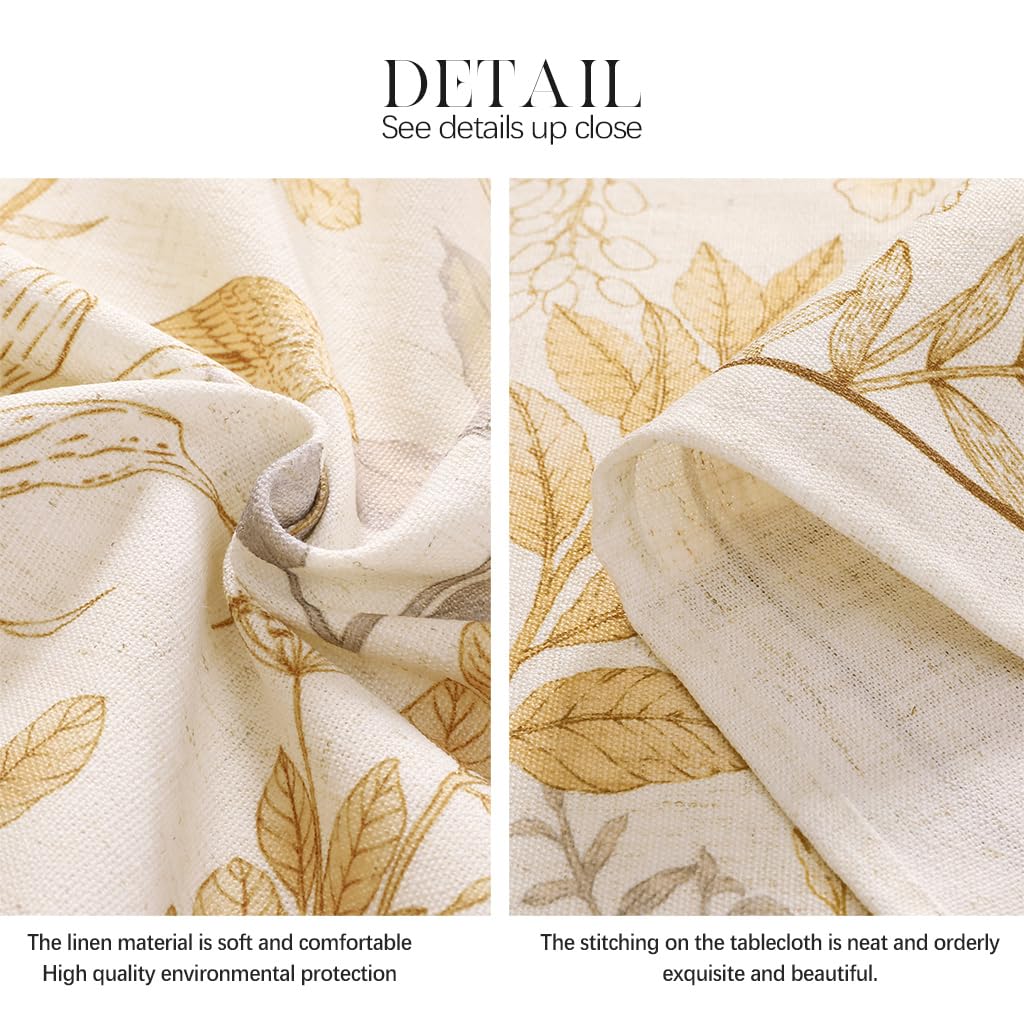 Designer French Farmhouse Fall Tablecloth, Rectangular, 110"x63"