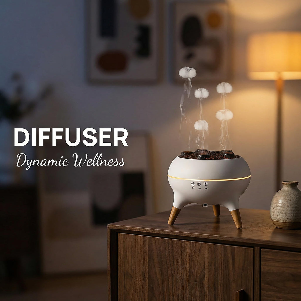 Jellyfish Essential Oil Diffuser, Music Sync Humidifier