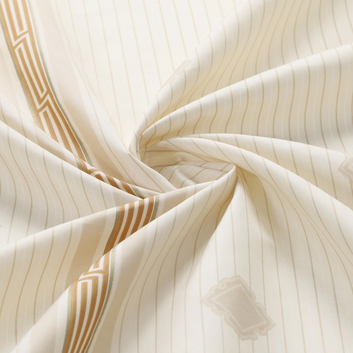 Fabric, Beige Tan Stripe Cloth Shower Curtains, Waterproof Bathroom Small Curtains, 62" W x 72" H