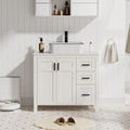 36" Modern Freestanding Bathroom Vanity with Sink - Grooved Cabinet with Soft-Close Doors & Drawers