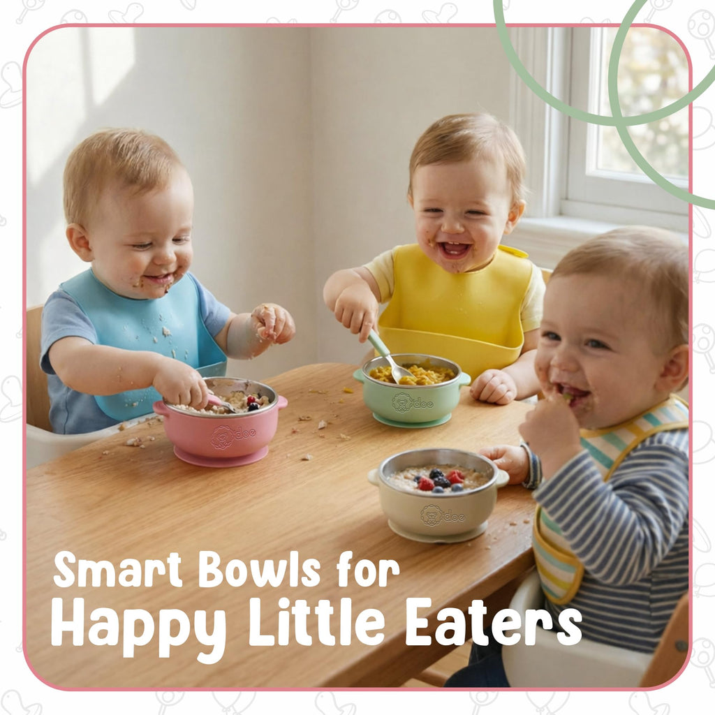 Suction Bowls for Baby 5", Non-Toxic Stainless Steel Baby Bowls
