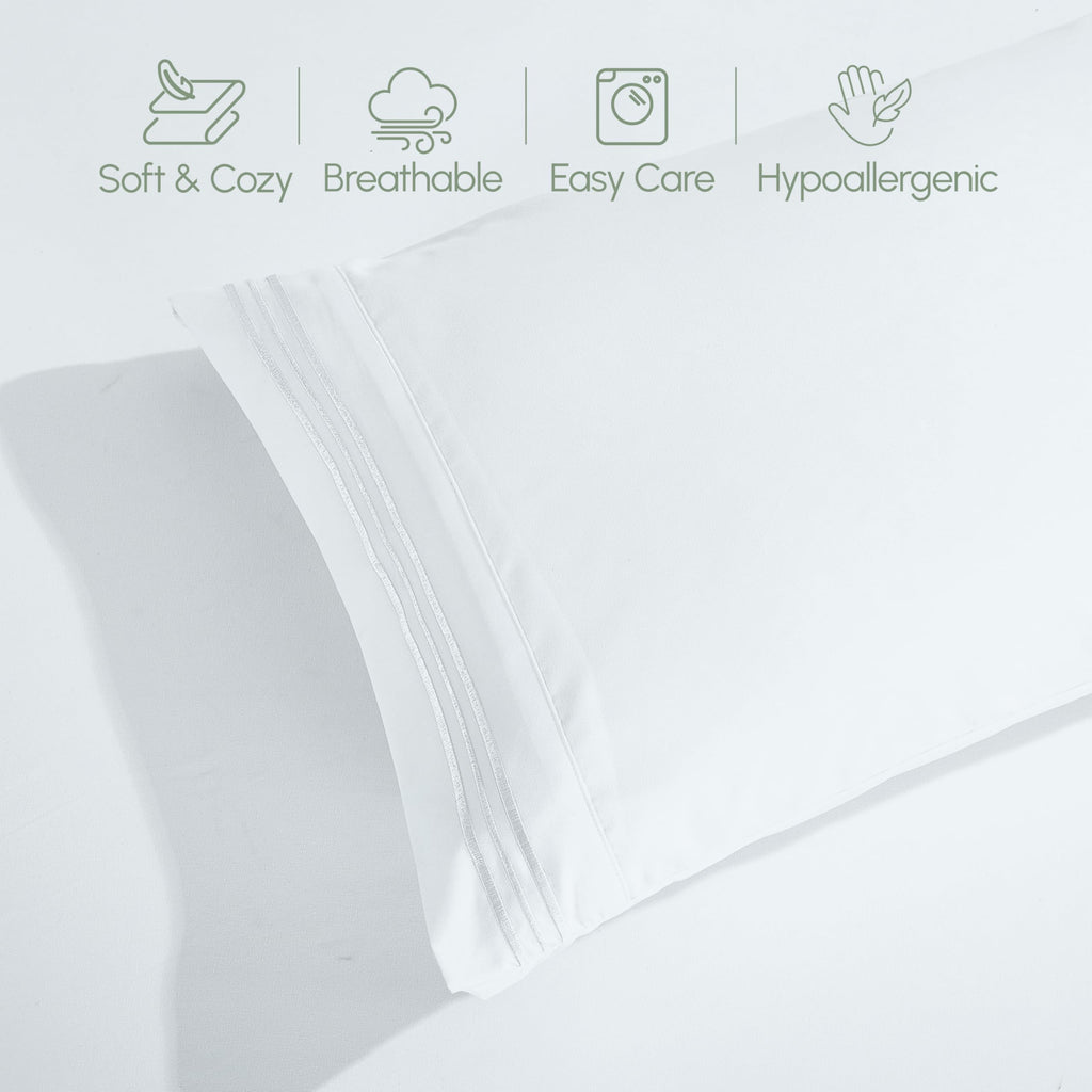Luxury 1500 Premium Hotel Quality Microfiber 4-Piece Sheet Set - Wrinkle Resistant, All Around Elastic Fitted Sheet