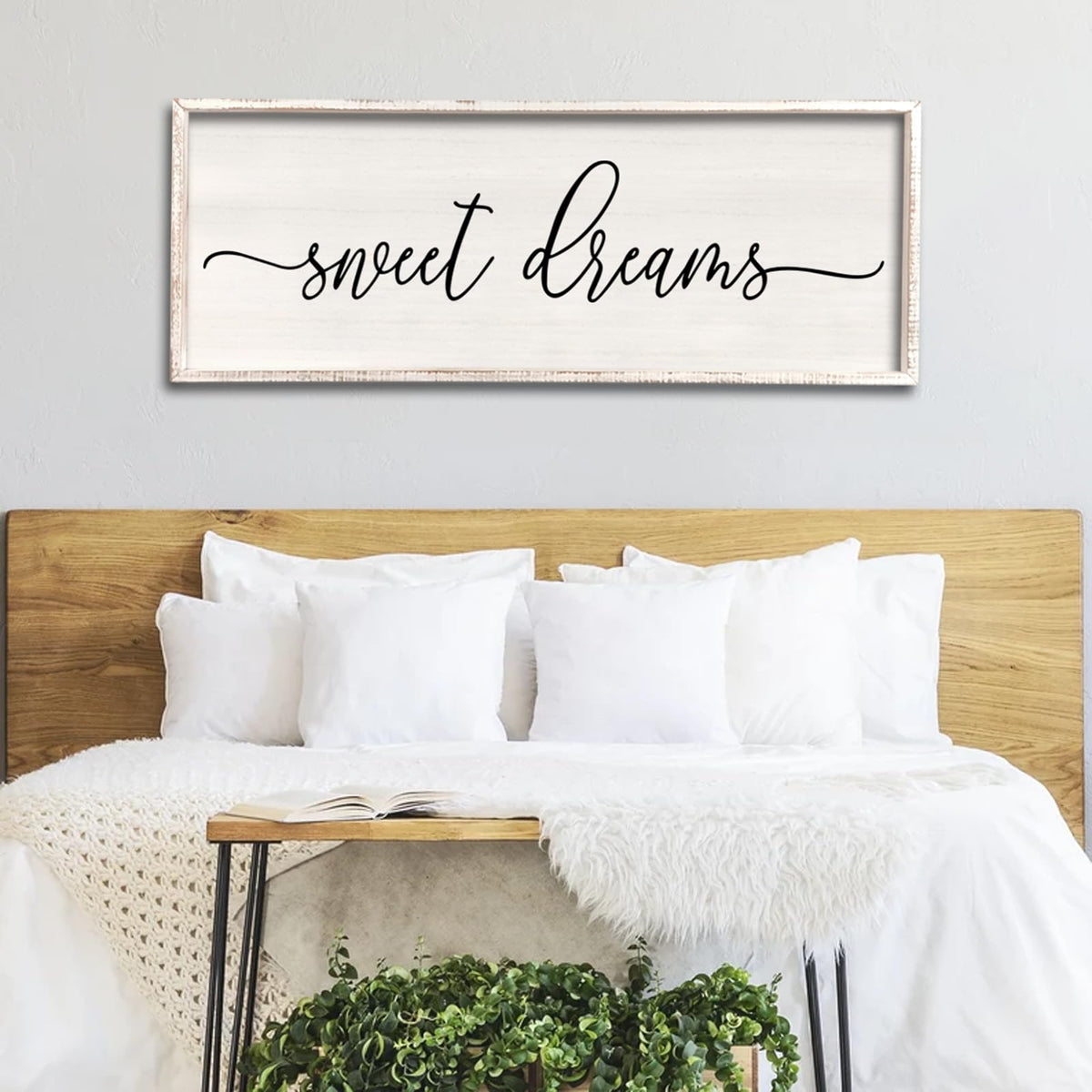 Master Bedroom Sweet Dreams Wall Decor Above Bed 40''×15'', White