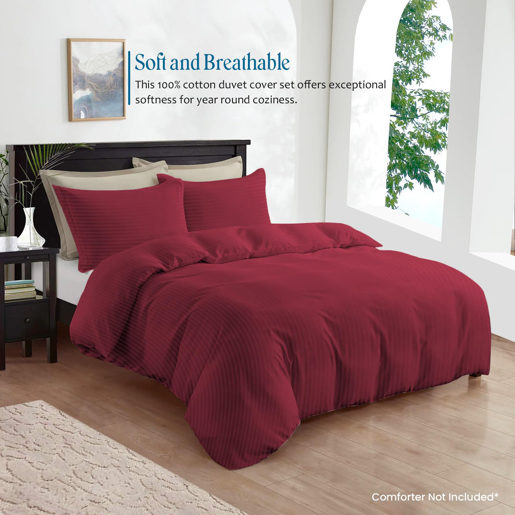 500 TC Luxury 3 Sided Zipper Closure, 3 PCS Duvet Cover Organic Cotton - XL Size (68 x 90) Inches