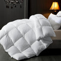 Feather Comforter, Filled with Feather and Downfiber, All Season White Luxury Hotel Fluffy Bed Comforter
