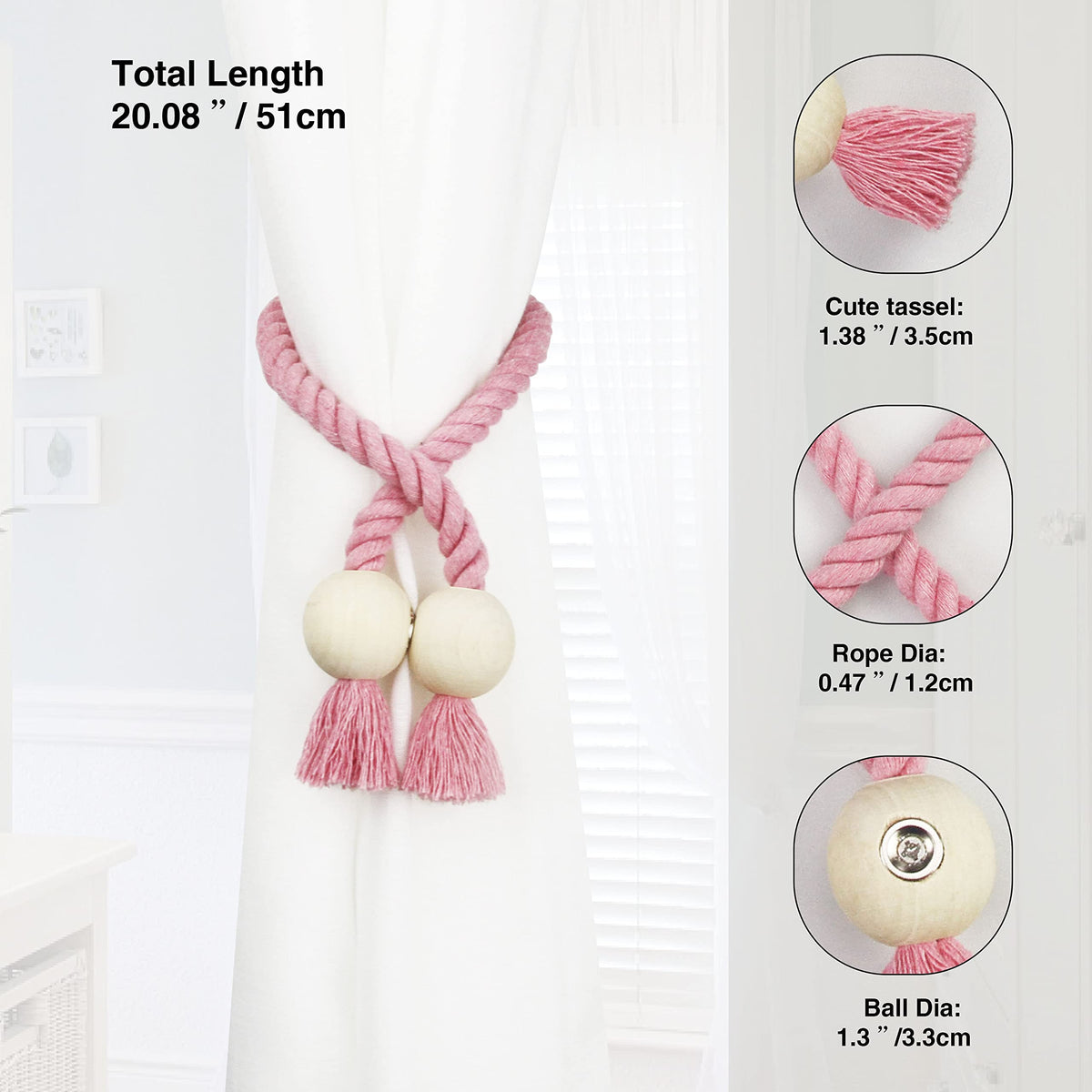 Magnetic Curtain Tiebacks Decorative Tie Back Drapes Holdbacks