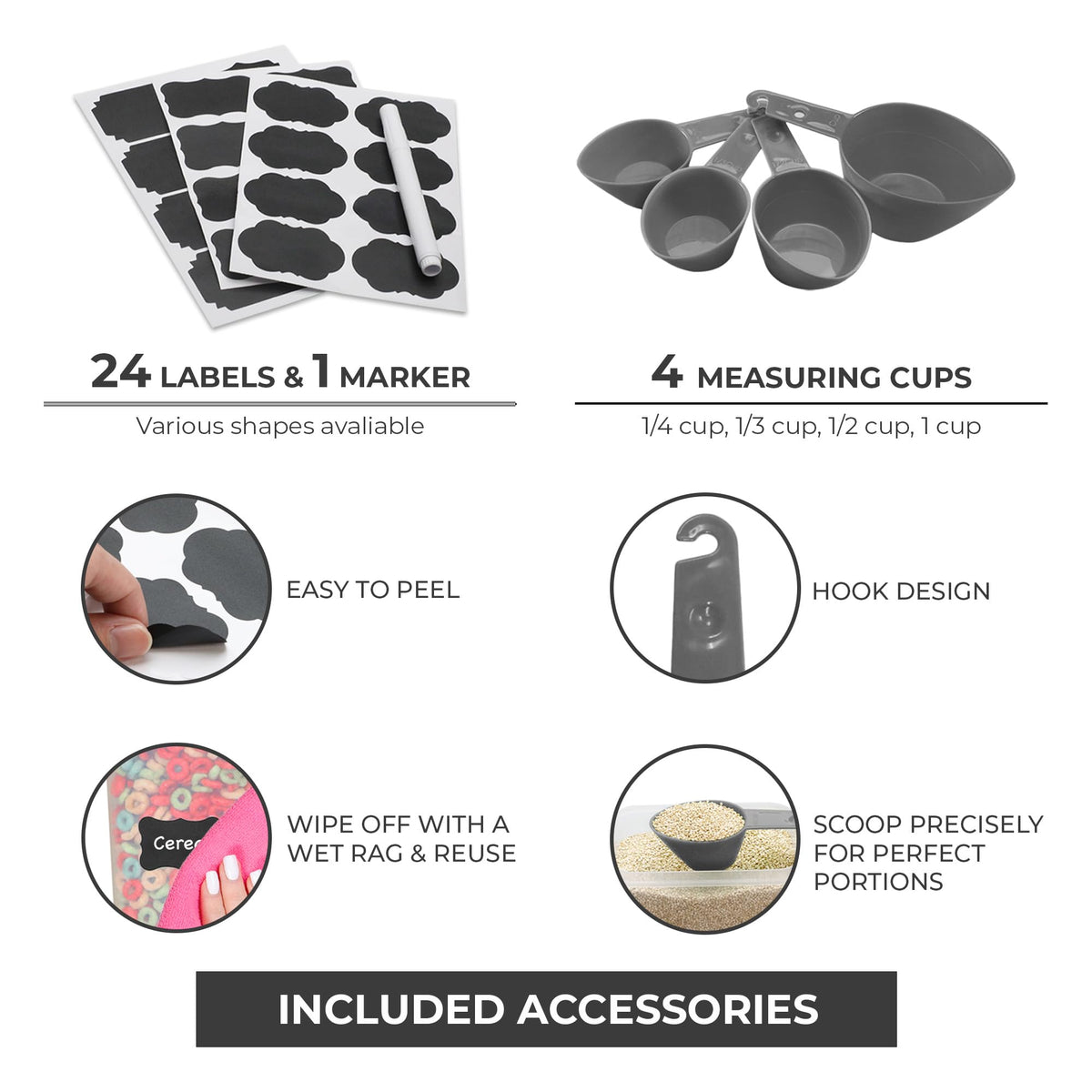 Kitchen Storage Containers with Lids, 48 PCS Airtight Food Storage Containers, Plastic Kitchen Containers, Pantry