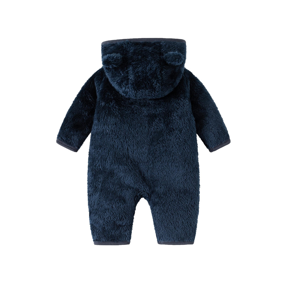 Newborn Baby Boys Girls Bear Hooded Fleece Snowsuit,Navy blue