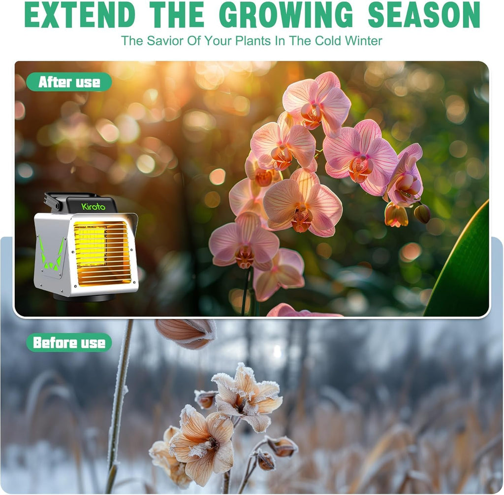Greenhouse Heater 1500W with APP Remote Control, Greenhouse Heater With Thermostat, Portable Outdoor Heater for