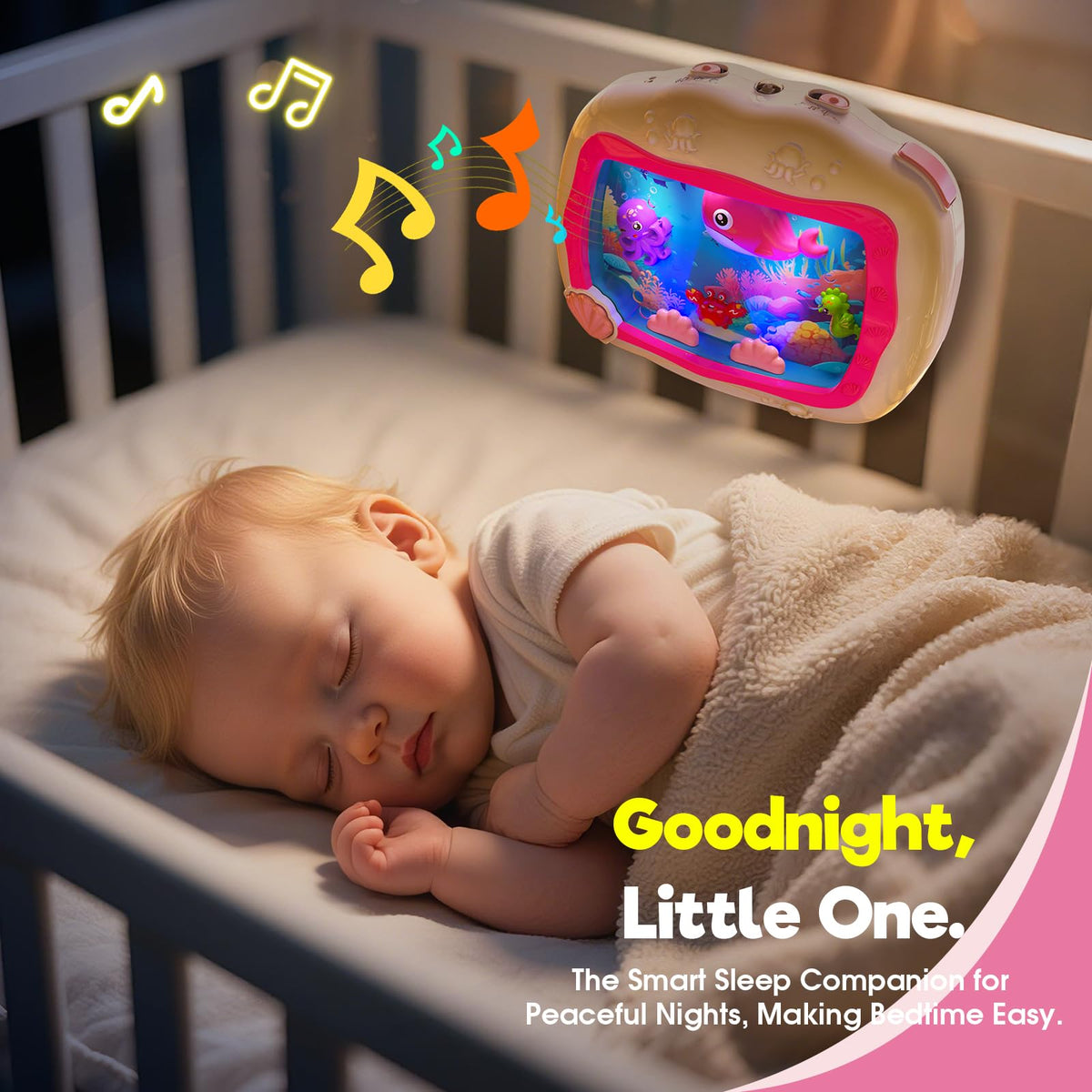 Aquarium Toy, Sleep Soother Musical Infant Toys, Tummy Time Toys & Crib Toy, Sea Animal Sensory Dream Soother for