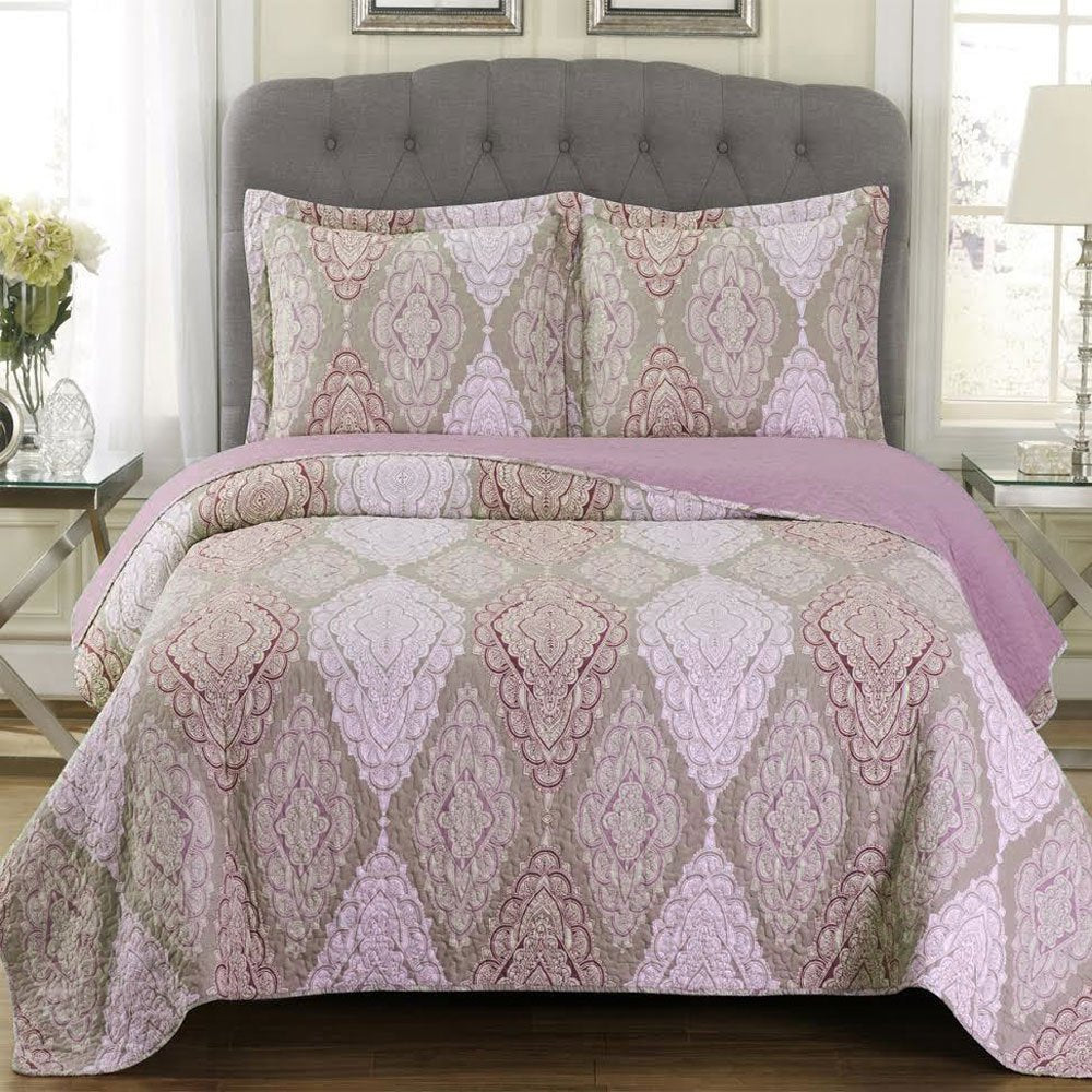 Jewel Oversized Coverlet Set Cal - Luxury Quilt Bedspread, All Season Soft Filled Quilts