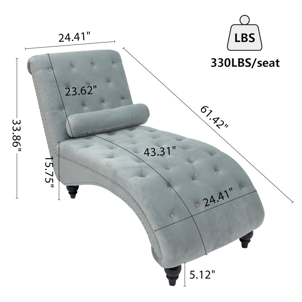 Chaise Lounge Chair Indoor, Velvet Bedroom Accent Lounge Chair