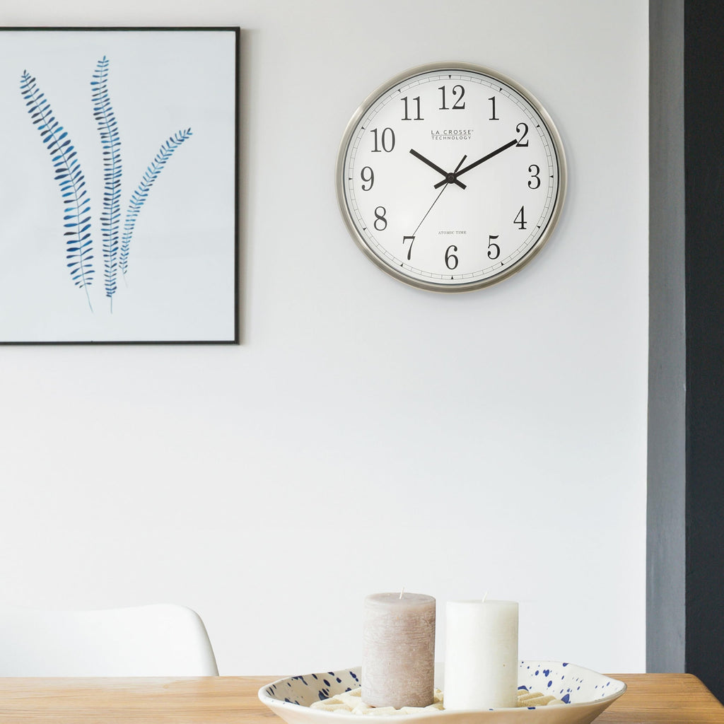 Inspired Nelson Style 12 Inch Atomic Analog Wall Clock, Aluminum