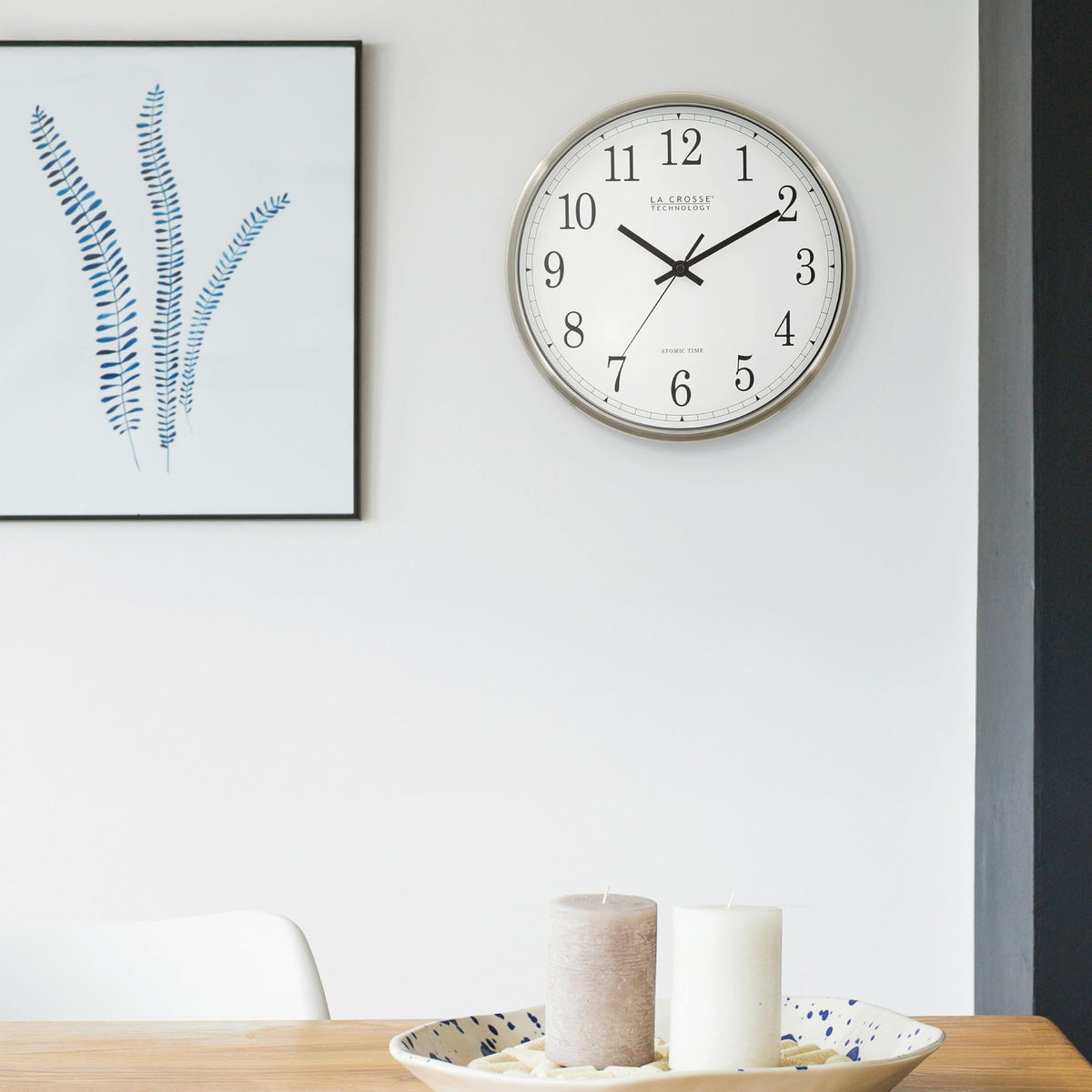 Inspired Nelson Style 12 Inch Atomic Analog Wall Clock, Aluminum