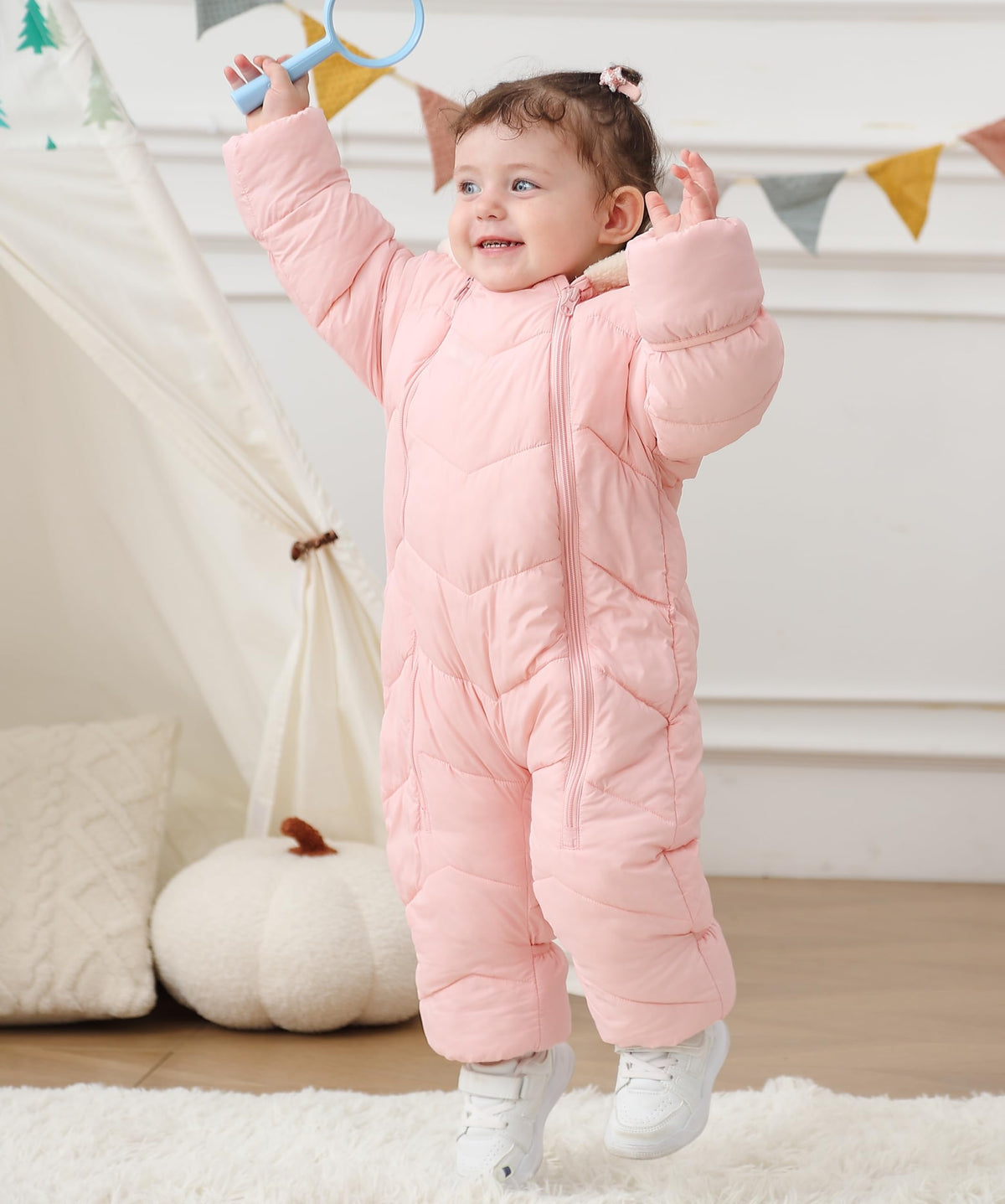Baby Girls Snowsuit Casual Foldover Hand and Foot