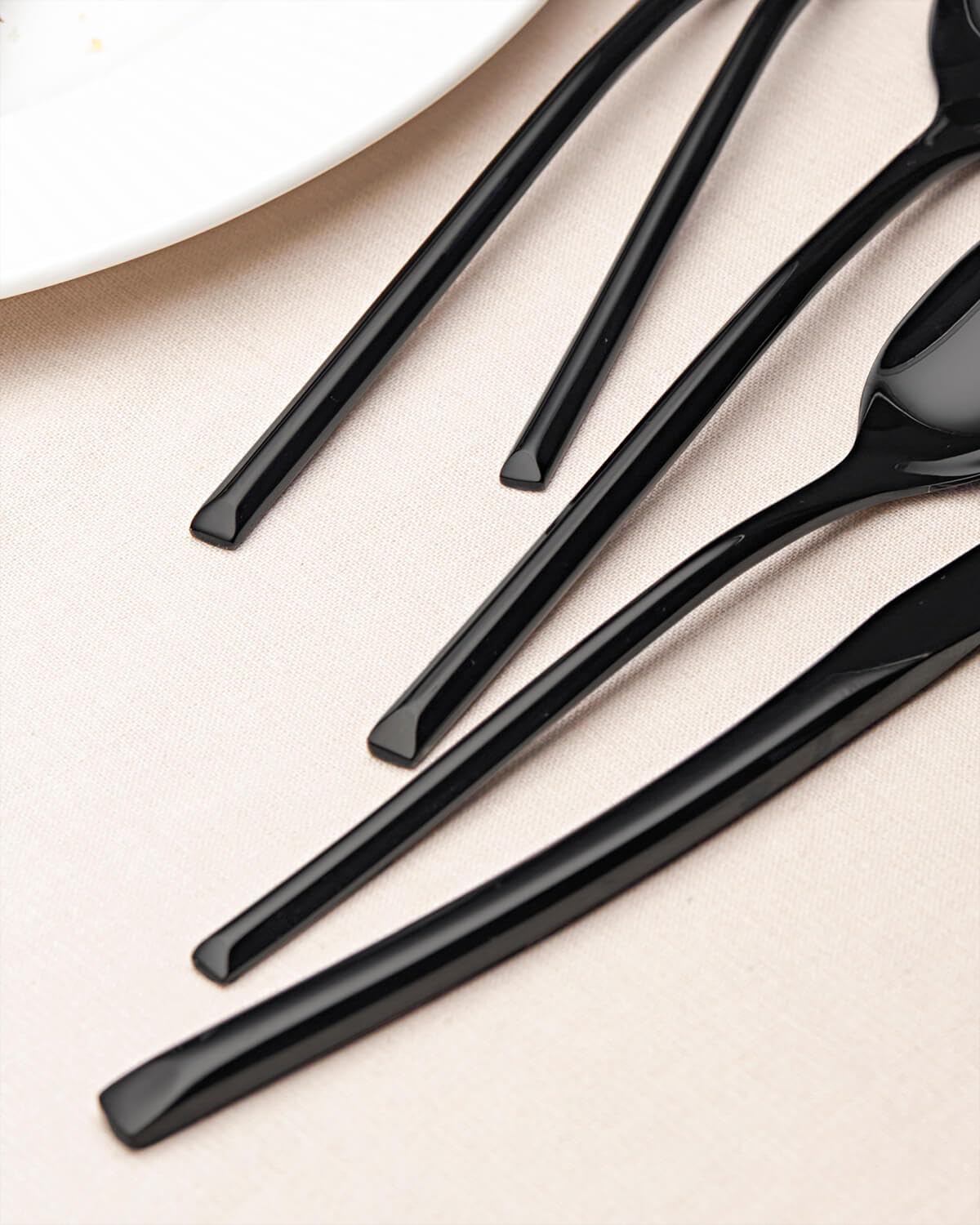 20-Piece Black Silverware Set for 4,Modern 18/10 Stainless Steel Flatware Set,Luxury Cutlery Set,Unique Utensils Set