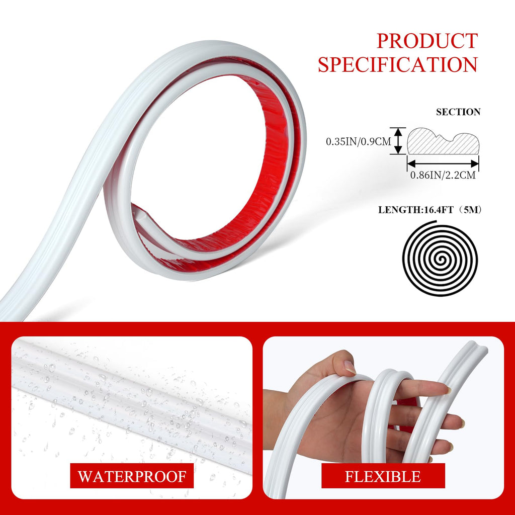 0.79 in Peel and Stick Chair Rail Molding Flexible PVC Wall Trim
