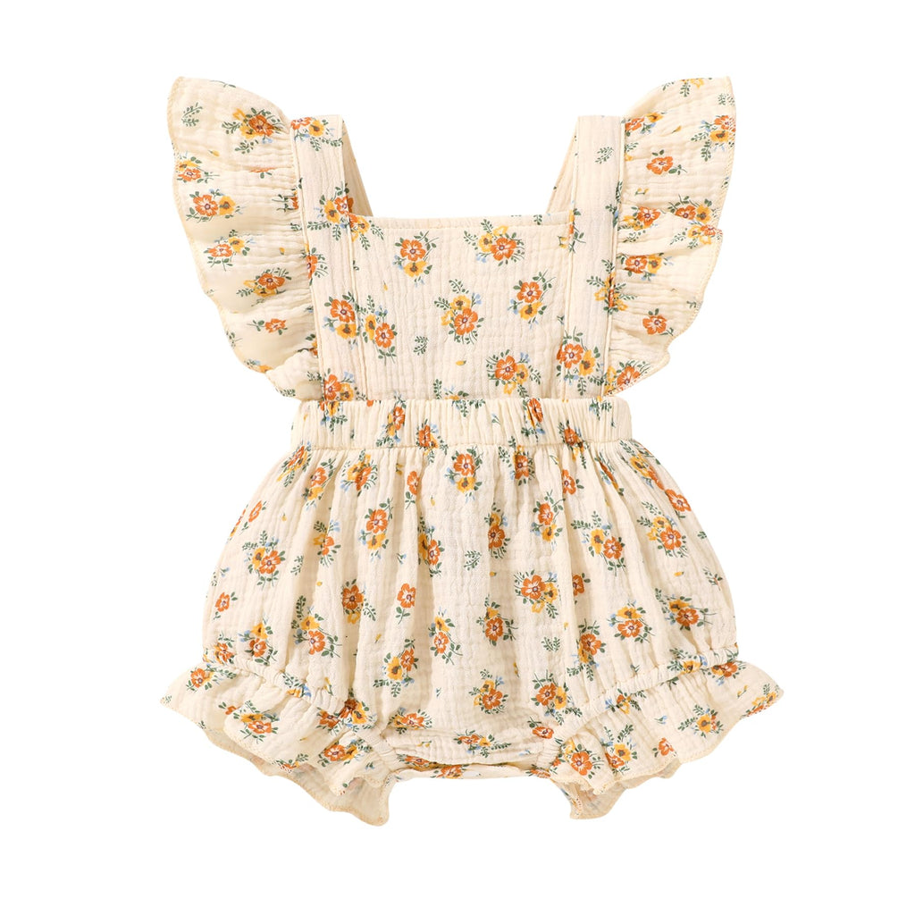 Toddler Baby Girl Ruffled Sleeveless Romper Summer Clothes