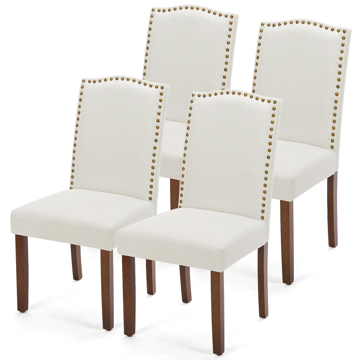 Set of 4, Upholstered Accent Chair, Beige