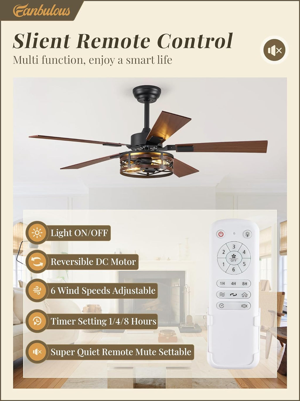 48" Ceiling Fan with Light