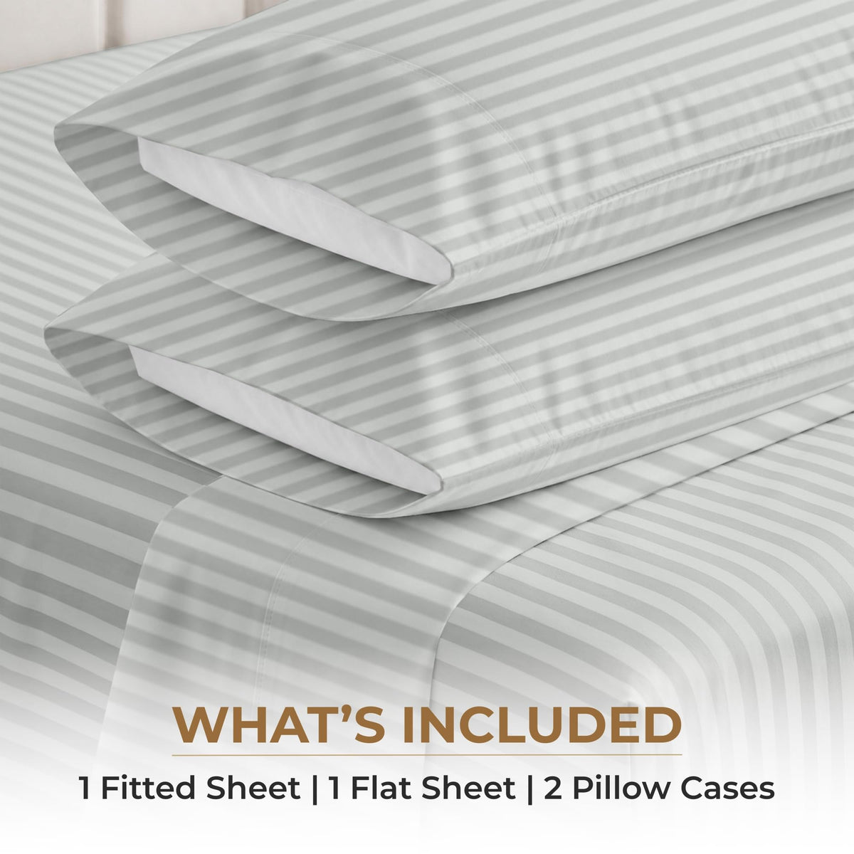 100% Egyptian Cotton Sheets - 600 Thread Count Sheets Set, Soft, Cooling, 15" Deep Pocket, Luxury Hotel