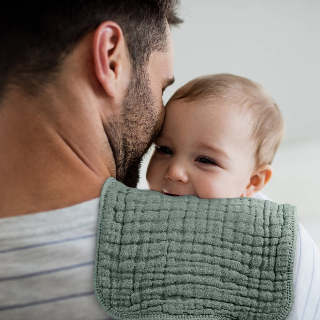 Muslin Baby Burp Cloths, Absorbent Brup Rags 6 Pack Set for Baby