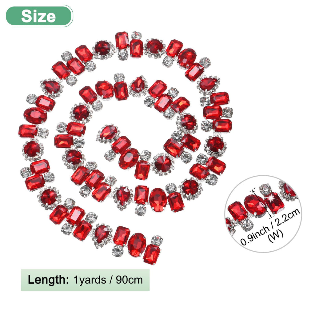 Crystal Rhinestone Chain Trim, 1 Yard Crystal Applique Strips String, Bling Shiny Crystal Chain Applique