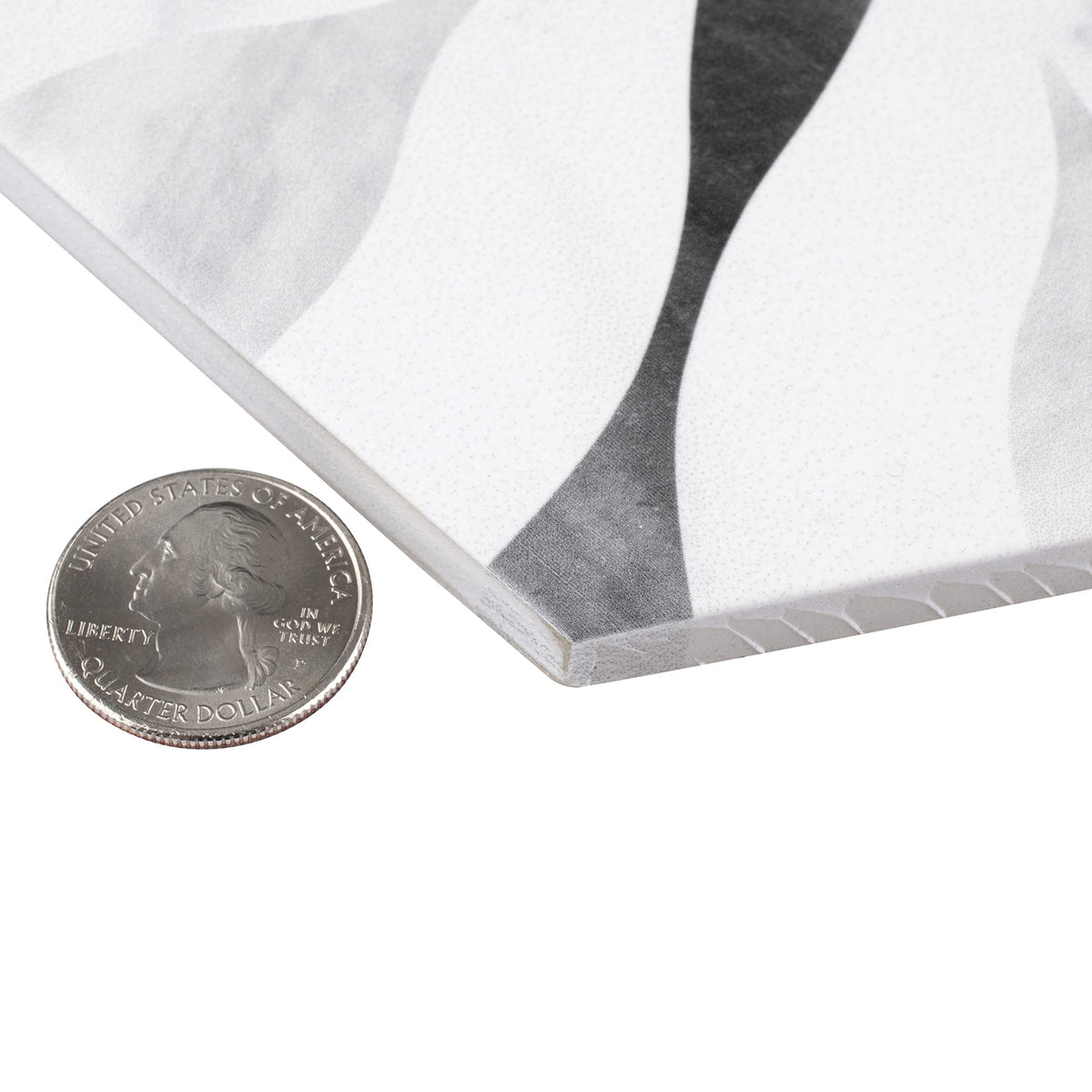 Classico Bardiglio Hex Flower 7" x 8" Porcelain Floor and Wall Tile
