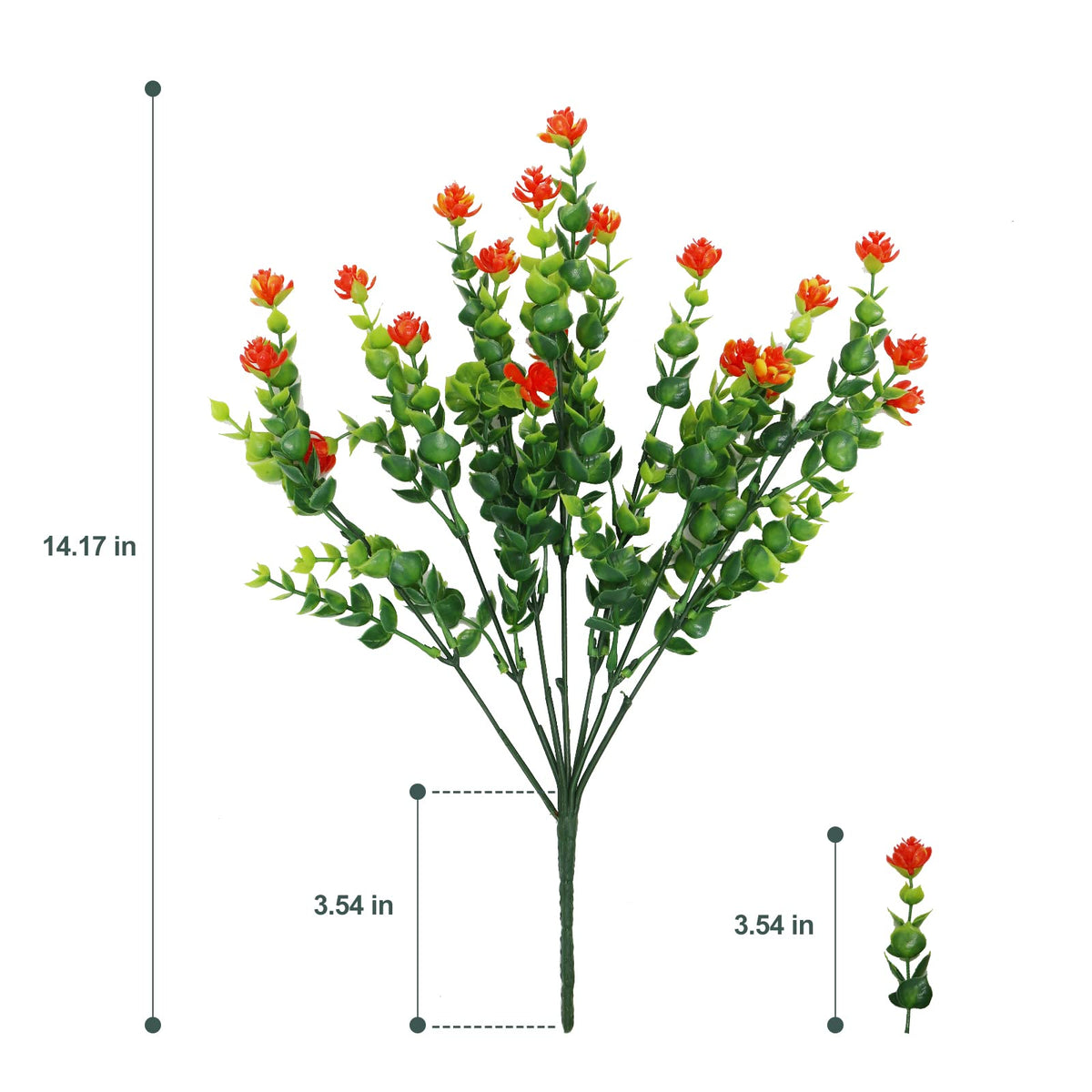 20 Bundles Artificial Flowers Outdoor Fake Plants, UV Resistant No Fade Faux Plastic Greenery Shrubs for Hanging