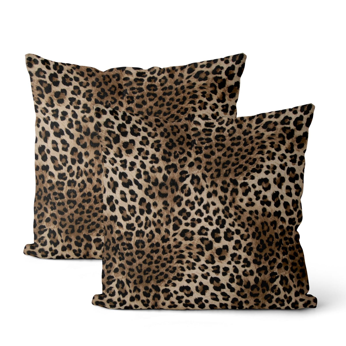 Brown Leopard Print Pillow Covers 20x20 Inch 2 Pcs Beige Animal Skin Cheetah Print Decor Throw Pillows Modern Outdoor