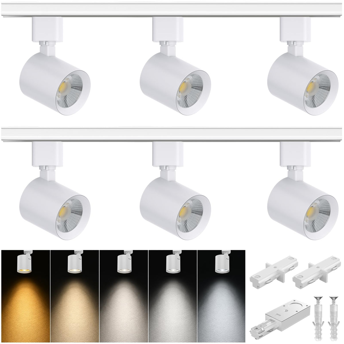 H Type LED Track Lighting Kit, 10W 800LM Dimmable, White