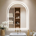 Arched LED Bathroom Mirror with Lights, 24"×32" Lighted Vanity Mirror for Bathroom, Smart Anti-Fog