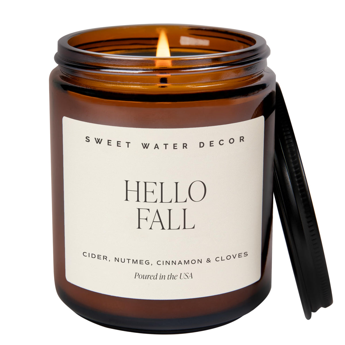 Hello Fall Candle, 9oz Amber Jar, Autumn Scents